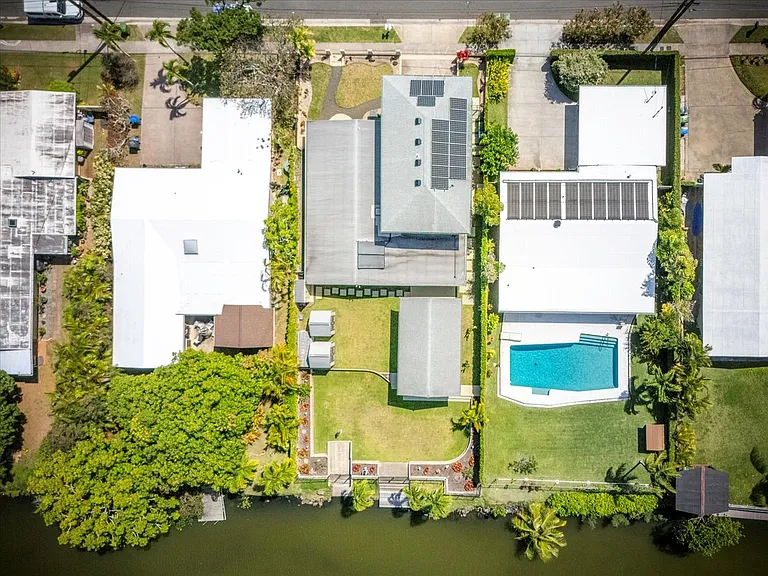 Arial view of property in center of picture.