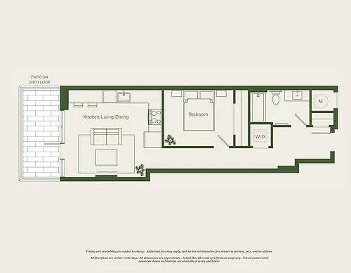 Floor plan 1 Bed- 1 Bath | AJ9 - Reva