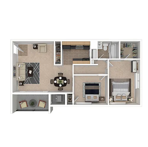 Floor plan 2Bedroom 1Bathroom