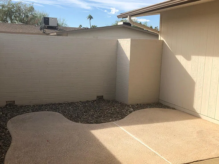 Enclosed patio area