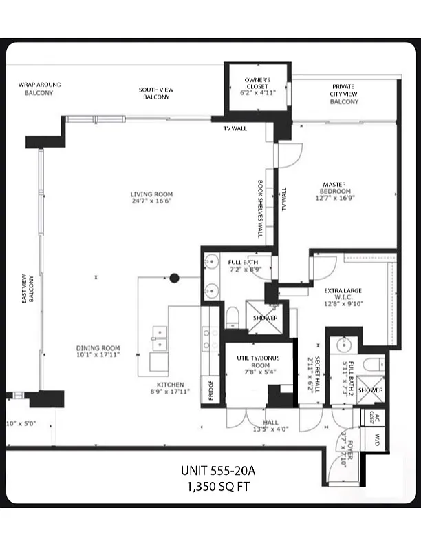 floorplan - 555 NE 15th St #20A