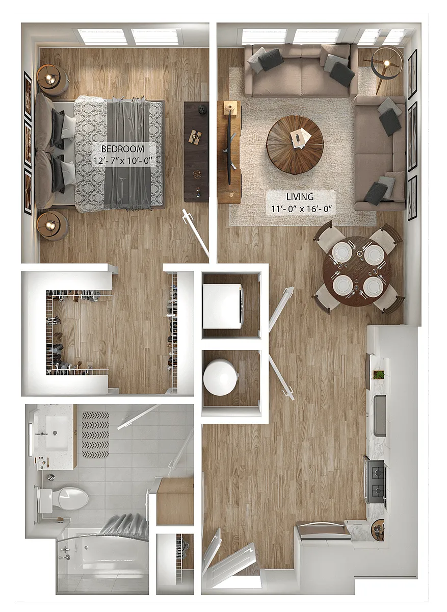 Floor plan 1 Bed/1 Bath-A6