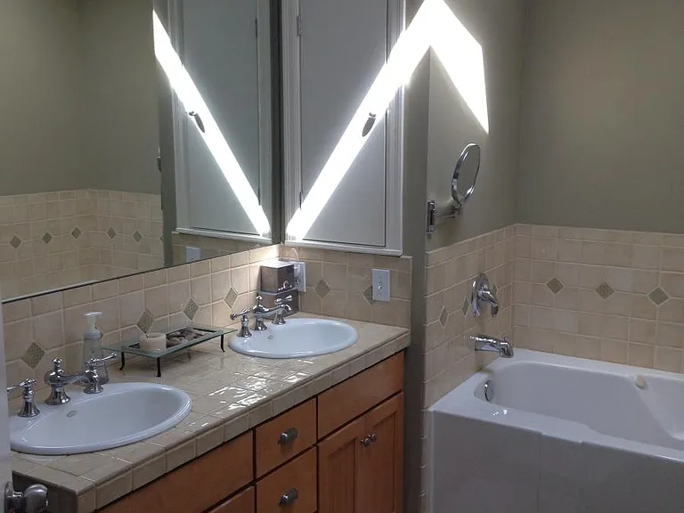 Master Jetted Bath with double sink view