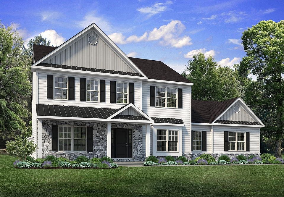 Farmhouse Elevation - Side Entry Garage