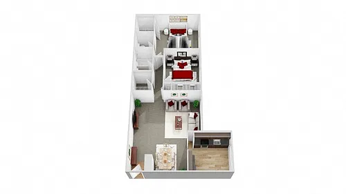 Floor plan 2 Bedroom 1.5 Bath Large