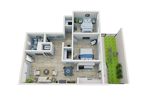 Floor plan 2 Bedroom, 1 Bath