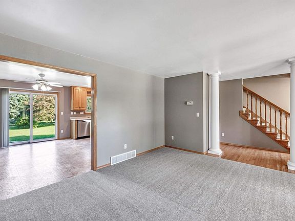 Living room with kitchen view
