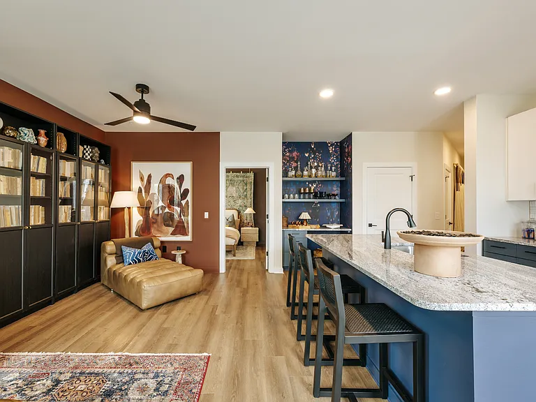 Open, Airy Living and Kitchen Layout