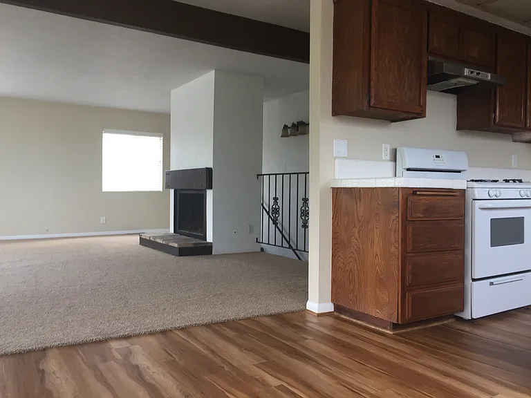 Living room, dining room & kitchen