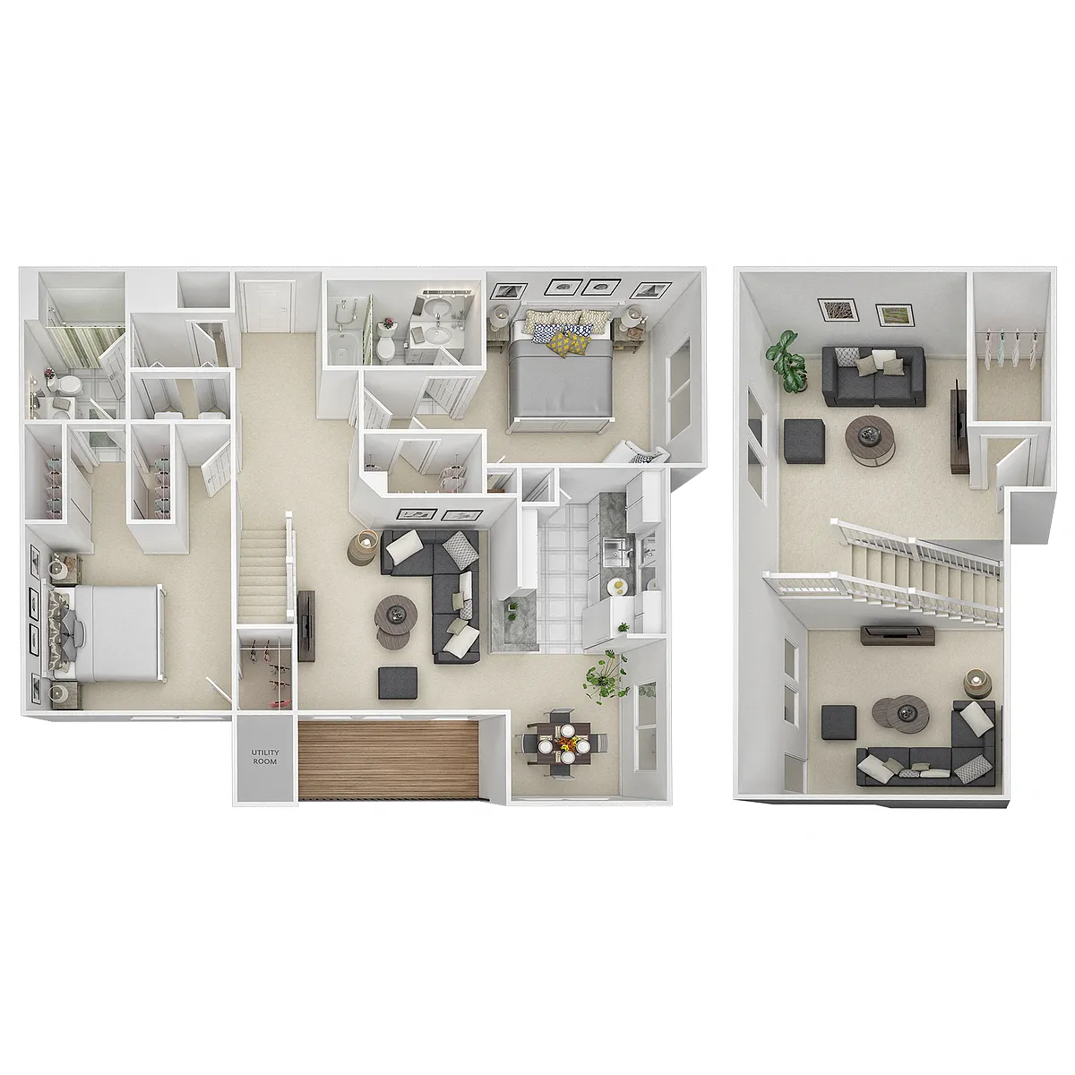 Floor plan 2 Bed 2 Bath Loft - BL1