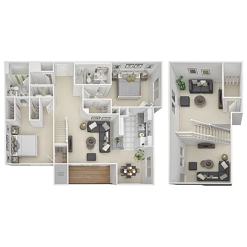 Floor plan 2 Bed 2 Bath Loft - BL1