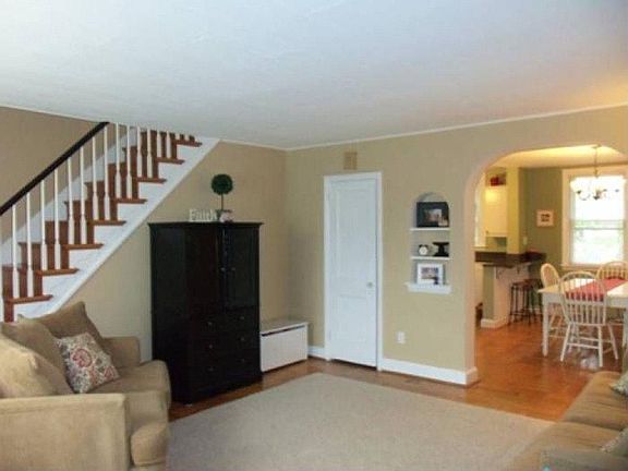 Living room with hardwoods