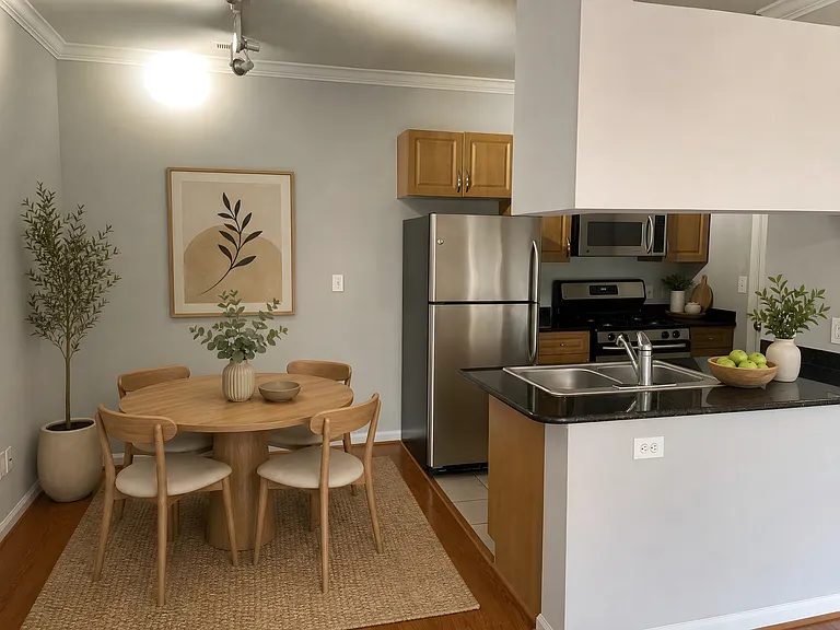 Virtually staged breakfest nook