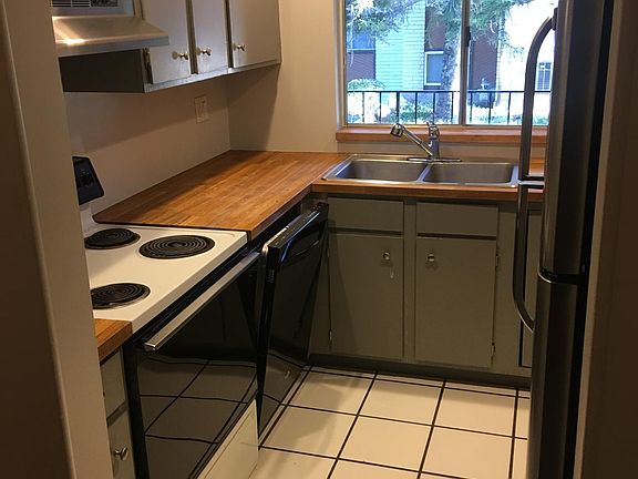 Kitchen including dishwasher, stove and fridge