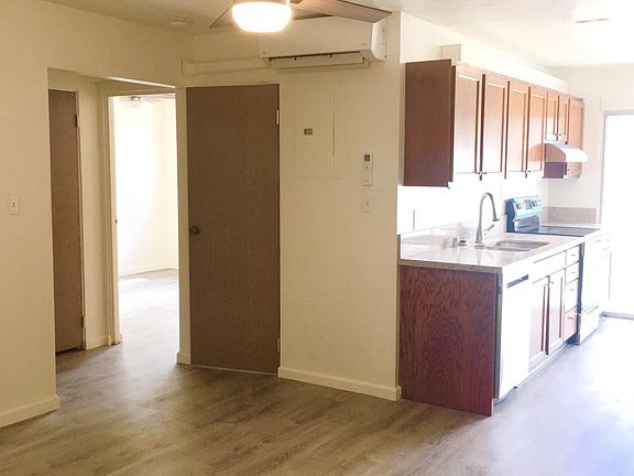 kitchen with bath to the left and 2nd bedroom to the far left