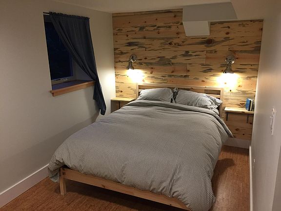 Bedroom has been updated with black out blinds