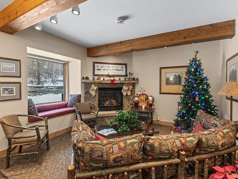 Building Lobby with Fireplace