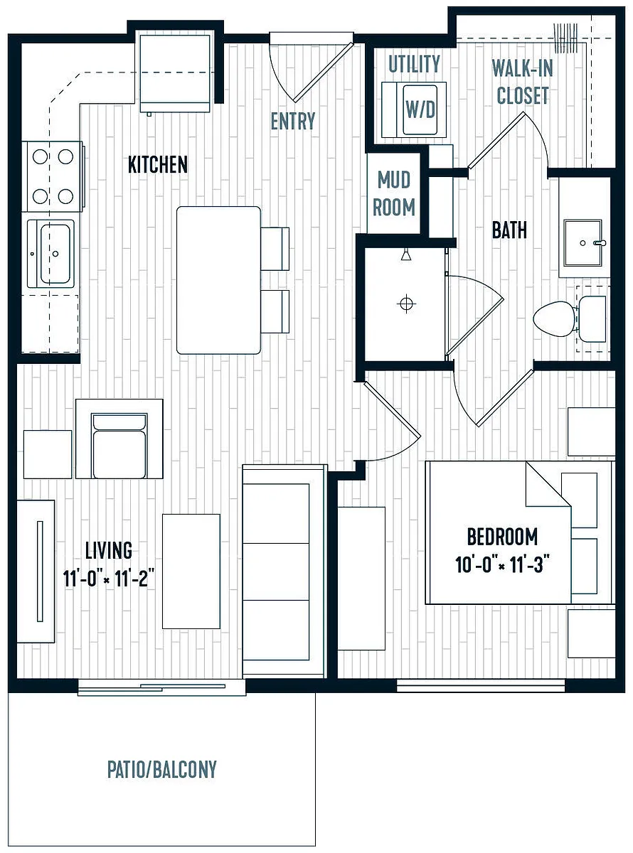 Floor plan A One Bedroom