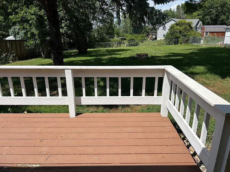 Deck in backyard