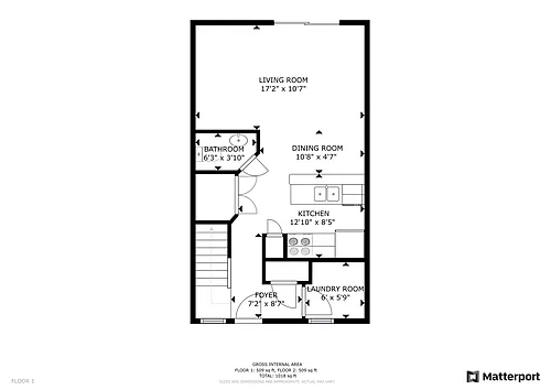 Floor plan 2 Bedroom Townhome