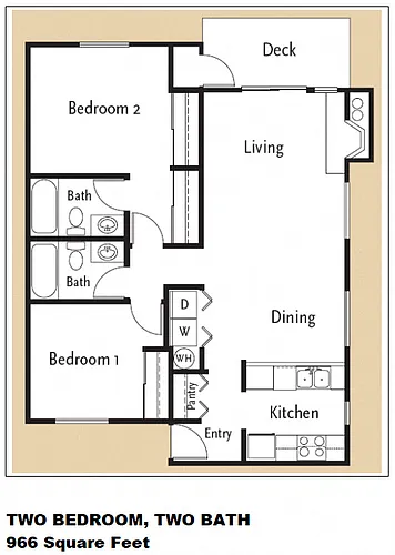 Floor plan 2 Bedroom 2 Bath