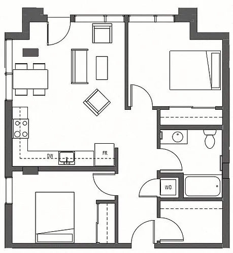 Floor plan Two Bedroom - B7