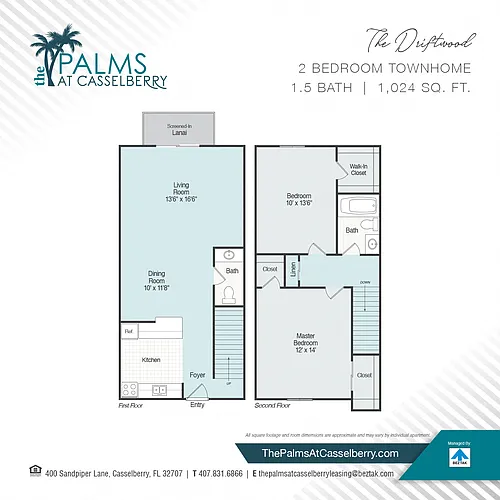 Floor plan The Driftwood Townhome