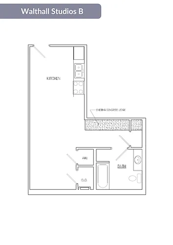 Floor plan Walthall Studio B