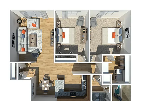 Floor plan Two Bedroom | One Bathroom