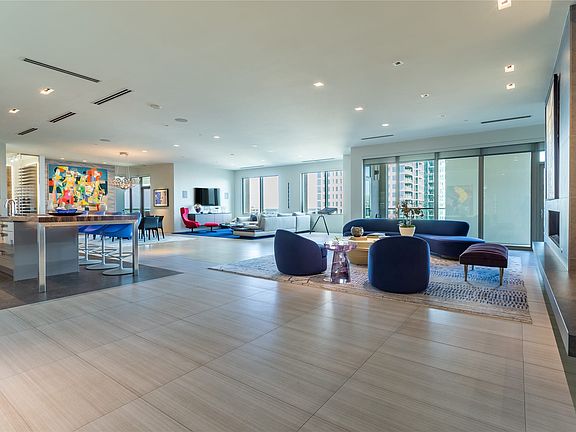 Expansive Living/Dining/Kitchen/Media