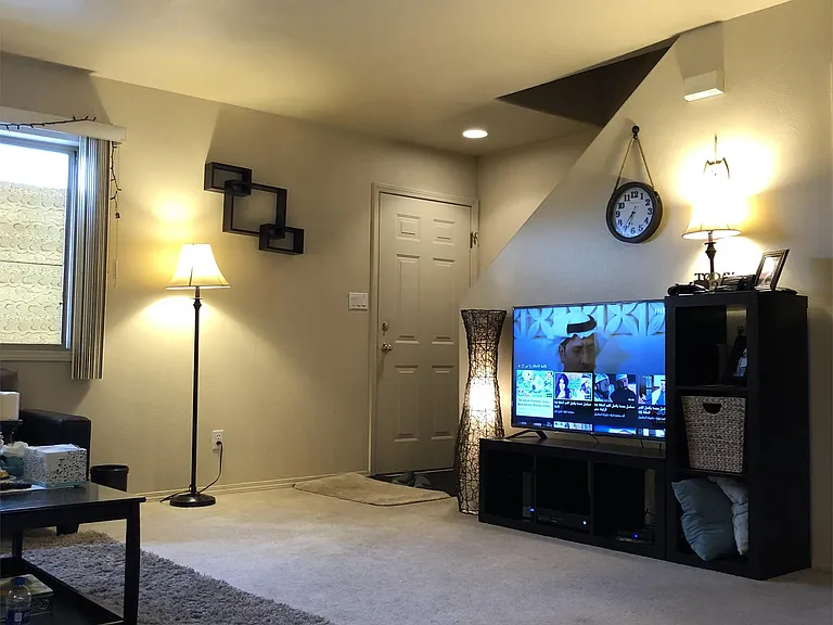 living room and front door