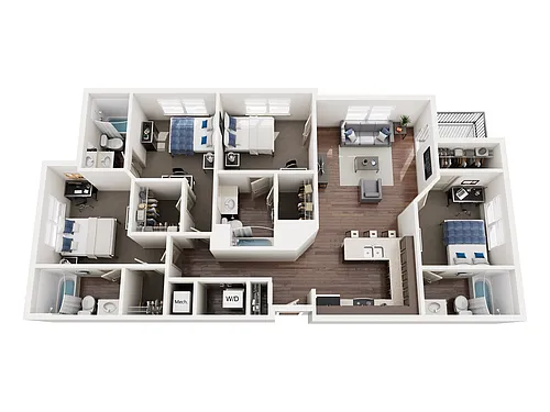 Floor plan 4B Patio
