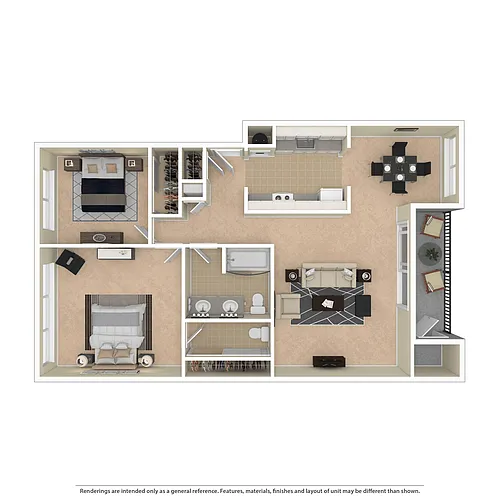 Floor plan 2 Bedroom 1.5 Bath