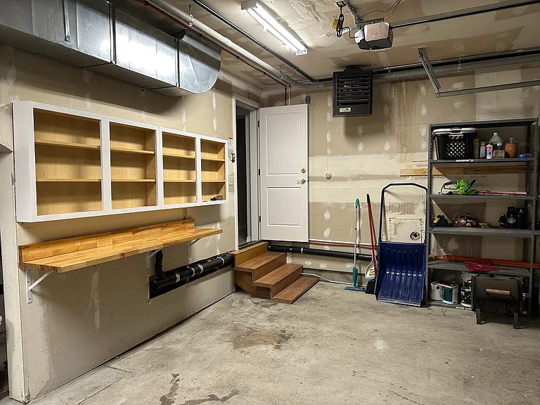 Overhead heater, some garage storage options, pre-painting