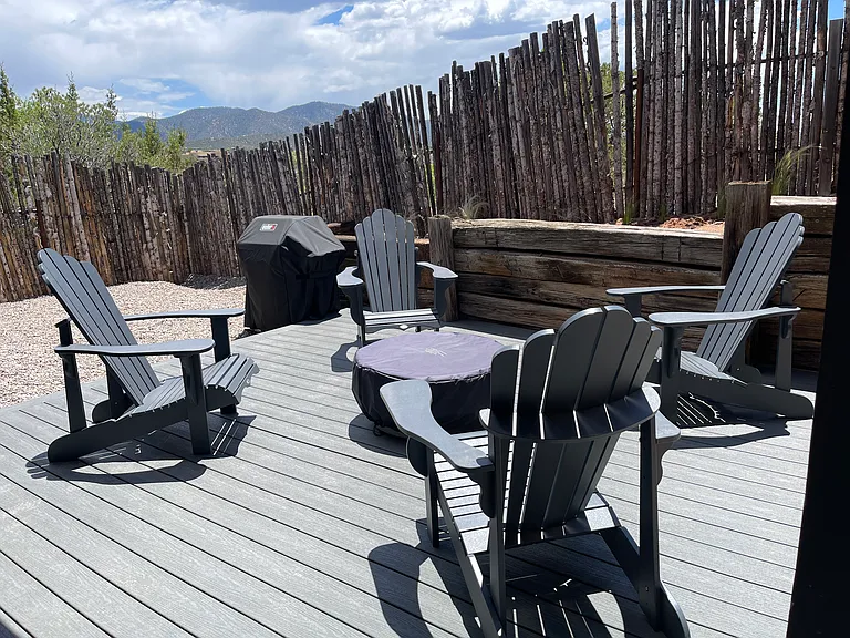 Fire pit area and gas grill