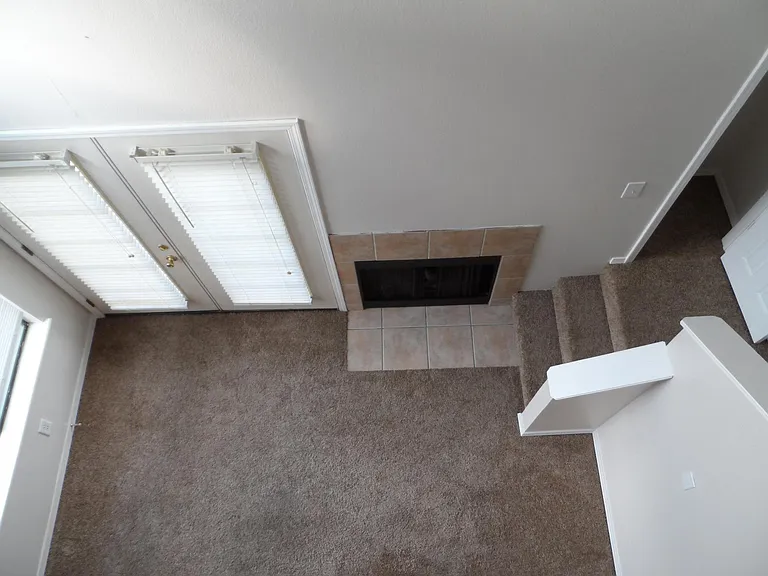 Looking down from loft