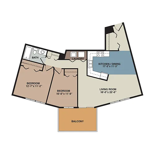 Floor plan 2A - 2 Bedroom
