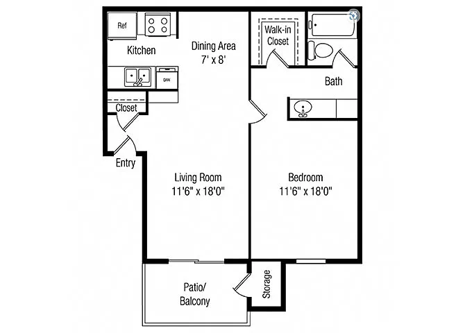 Floor plan 1X1