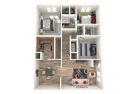 Floor plan 3 Bed, 2 Bath