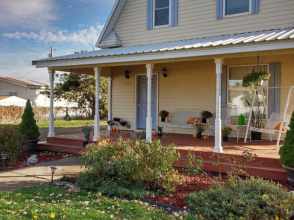 front house and flowers