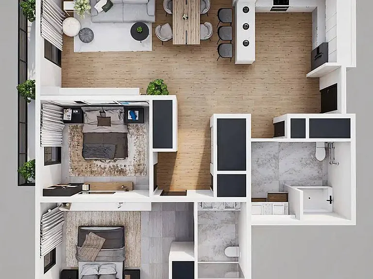2 Bed, 2 Bath