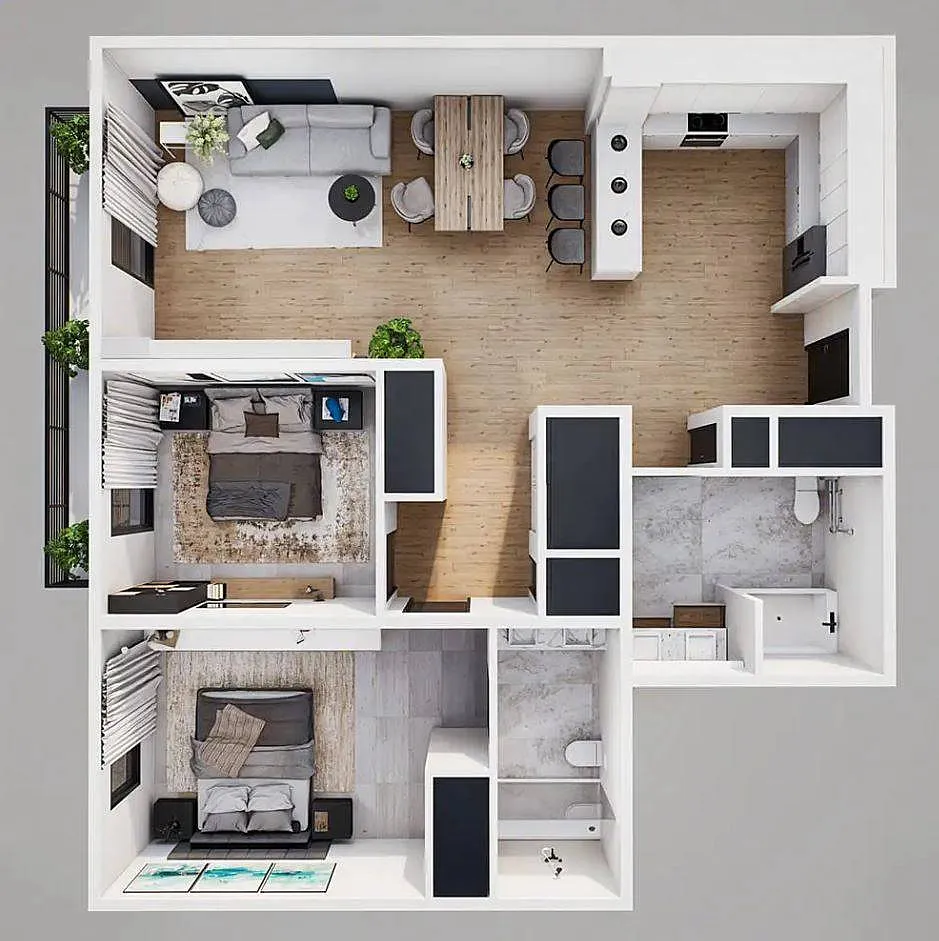 Floor plan 2 Bedroom