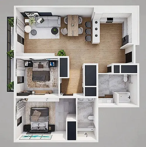 Floor plan 2 Bedroom