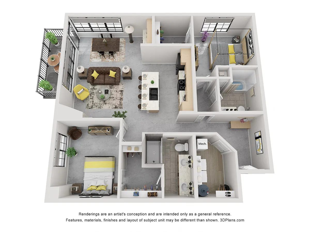 Floor plan Platinum - 2 Bedroom 2 Bathroom