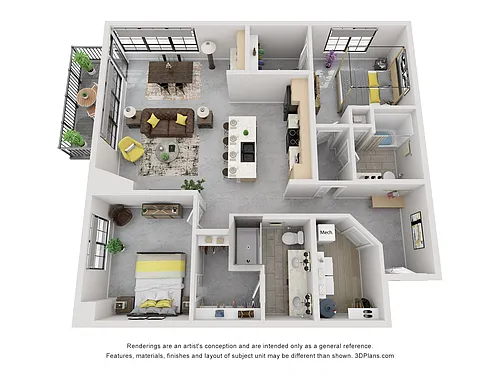 Floor plan Platinum - 2 Bedroom 2 Bathroom
