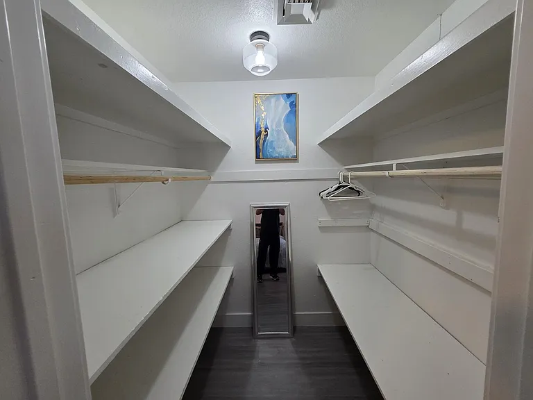 walk in closet with mirror