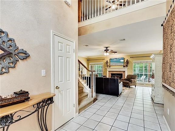 Foyer with entrance into family room