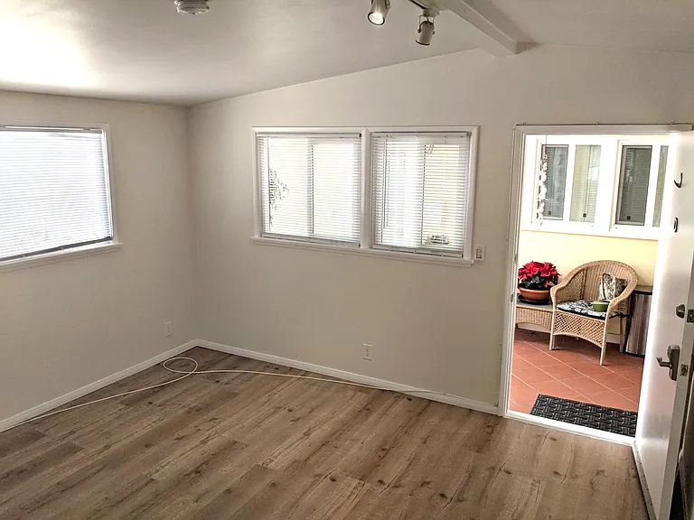 View from the living room to the porch.