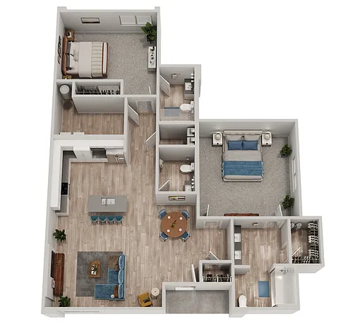 Floor plan 2 Bed/2.5 Bath