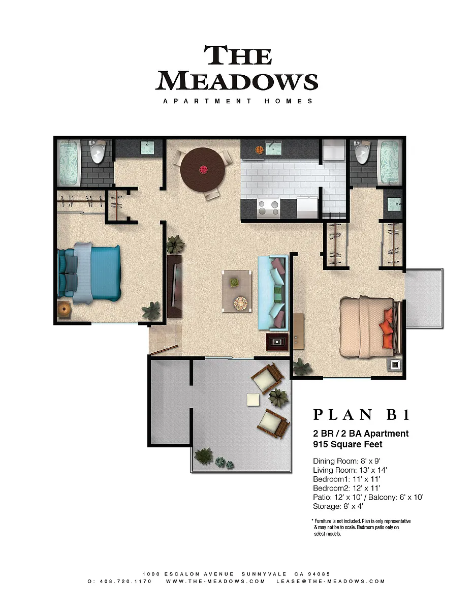 Floor plan 2 Bed 2 Bath